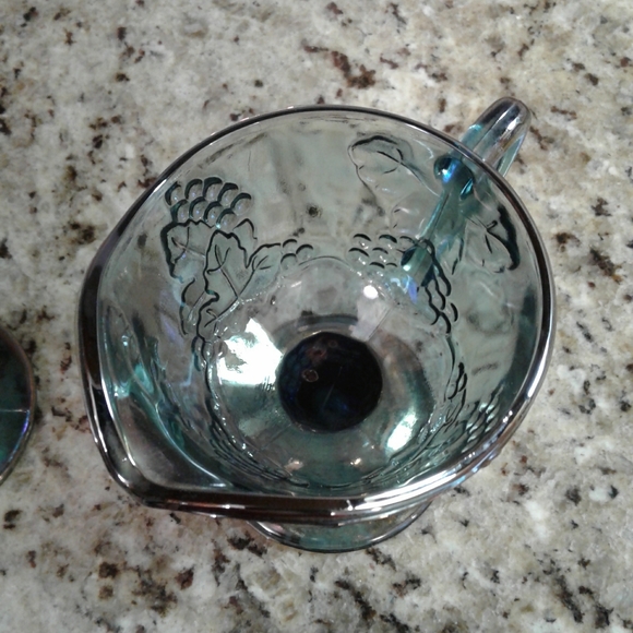 Vintage Indiana Glass Blue Sugar & Creamer - Picture 3 of 5